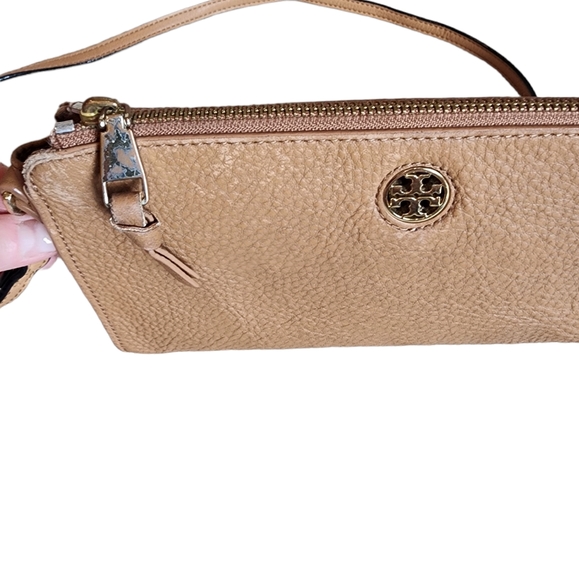 Tory Burch Crossbody Bag Tan Pebbled Leather - Picture 13 of 13